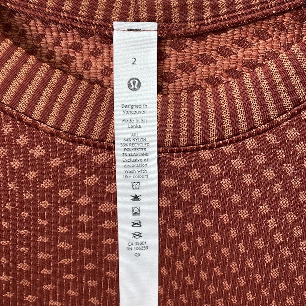 NWT Lululemon Rest Less Pullover Grid Warp Date Brown / Desert Sun Size 2 - Picture 4 of 10